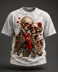 Die4Me Oversized Skeleton Couple T-Shirt